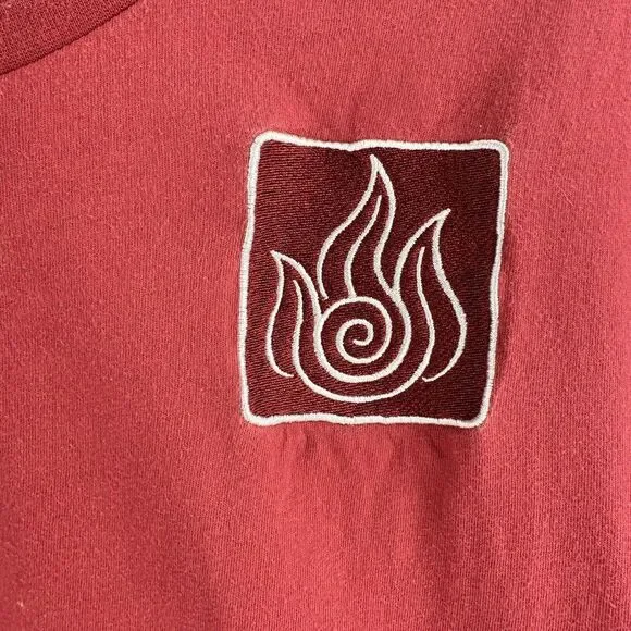 Avatar: The Last Airbender Fire Nation Dark Red Firebender T-Shirt L Color Block - Picture 6 of 9